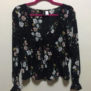 Black floral top